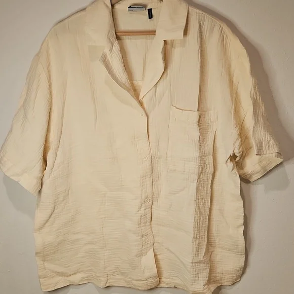 NWT ASOS DESIGN Button Down cheesecloth shirt Sz.12 - Picture 4 of 8
